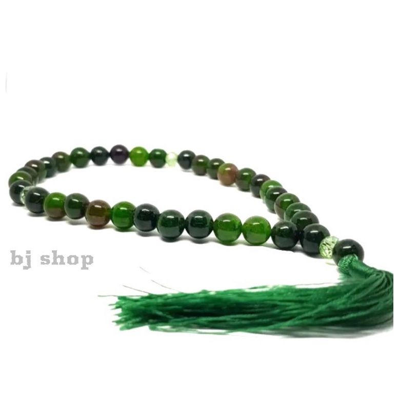TASBIH BATU GIOK GREEN TANZANIA 33BUTIR 8MM ORIGINAL