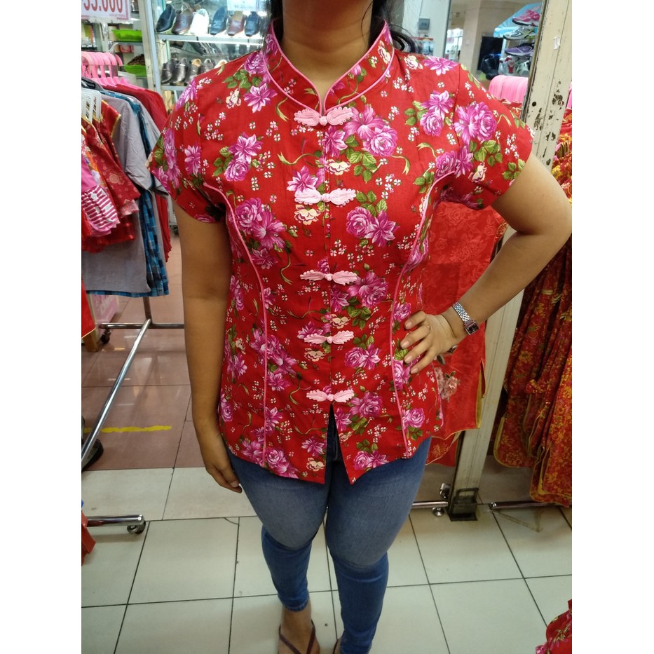 Atasan Kemeja Cheongsam Shanghai (Seragam Imlek) Wanita Best Quality