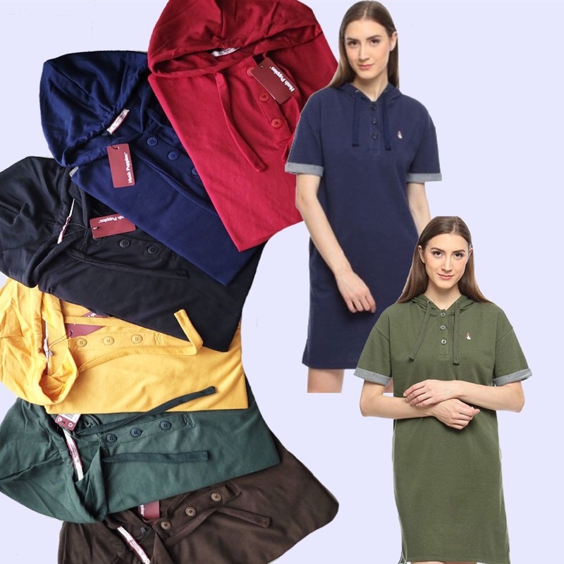 lovemecorner HUSH PUPPIES ROMINA HOODIE DRESS WANITA ORIGINAL FULL TAG LABEL POLYBAG BAHAN COTTON