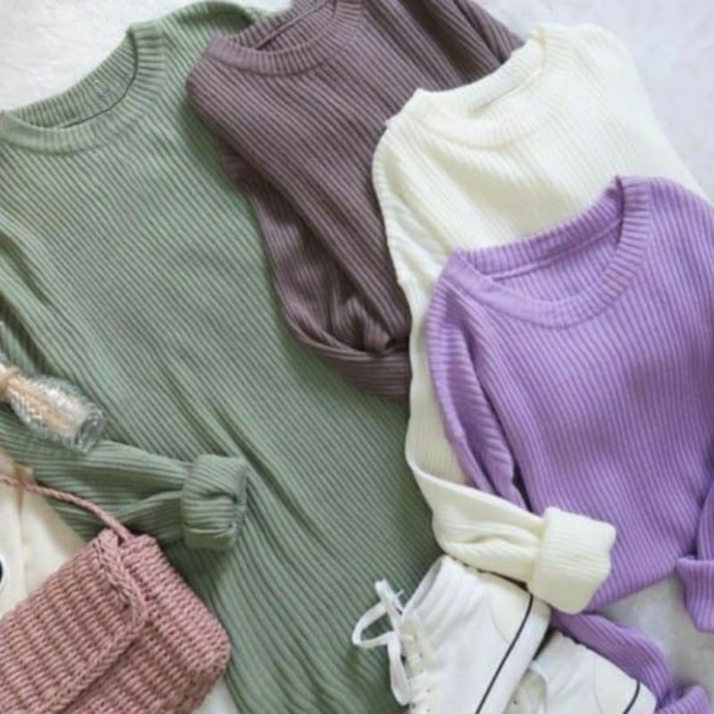 Arifirn - Clarissa Top Knit RIB | Baju Atasan Sweater Wanita Murah