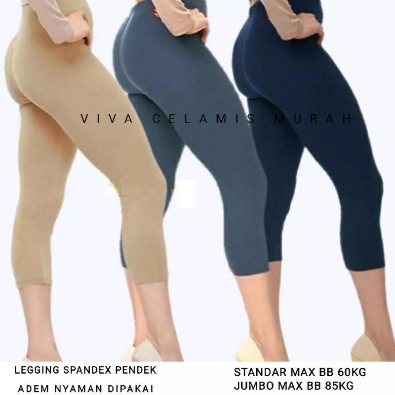 Legging Wanita Pendek 7/8 Adem Elastis Nyaman Dipakai- Celana Pendek Sehari-hari- Legging Murah