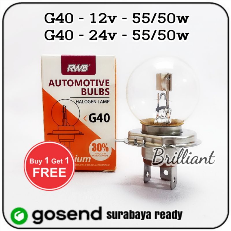 Promo - Bohlam Halogen RWB Original - H1 / Ps24 / H27 / H9 / H16 / 9012 Hir2 / H11 / G40 / H4