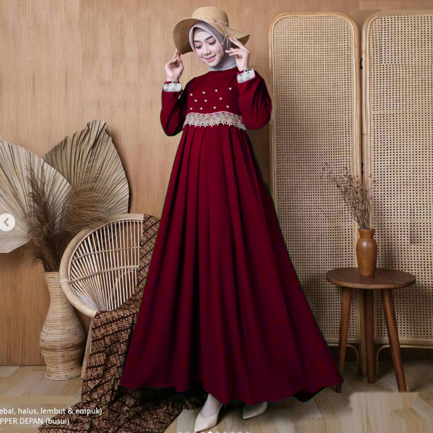 Gamis Wanita Terbaru Audy Maxy Dress Muslim Simple