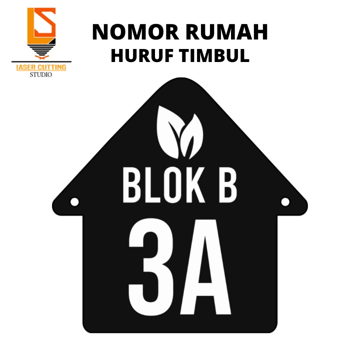 Nomor Rumah Huruf Timbul Akrilik | Papan Nomor Rumah Timbul