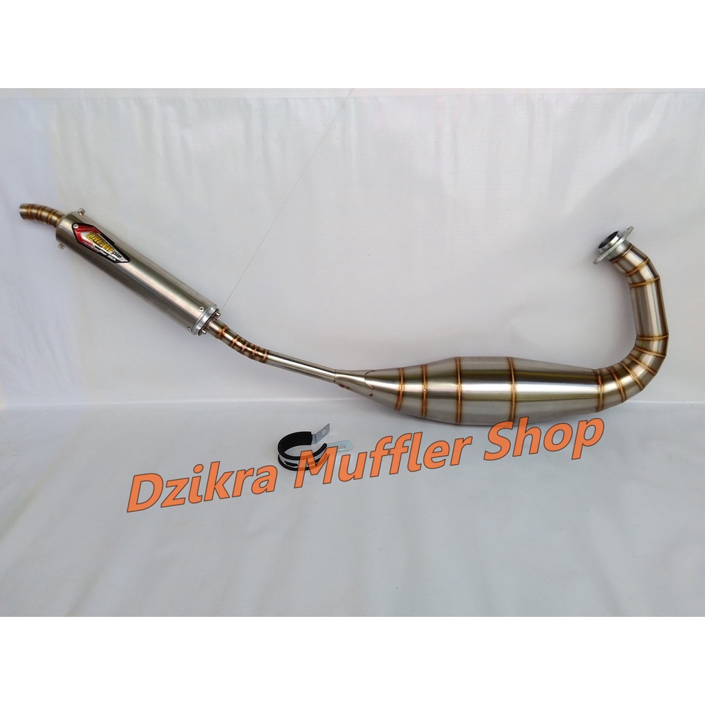 Knalpot Ninja 150 R RR SS 2 tak kolong kenalpot racing muffler stainless steel leher L