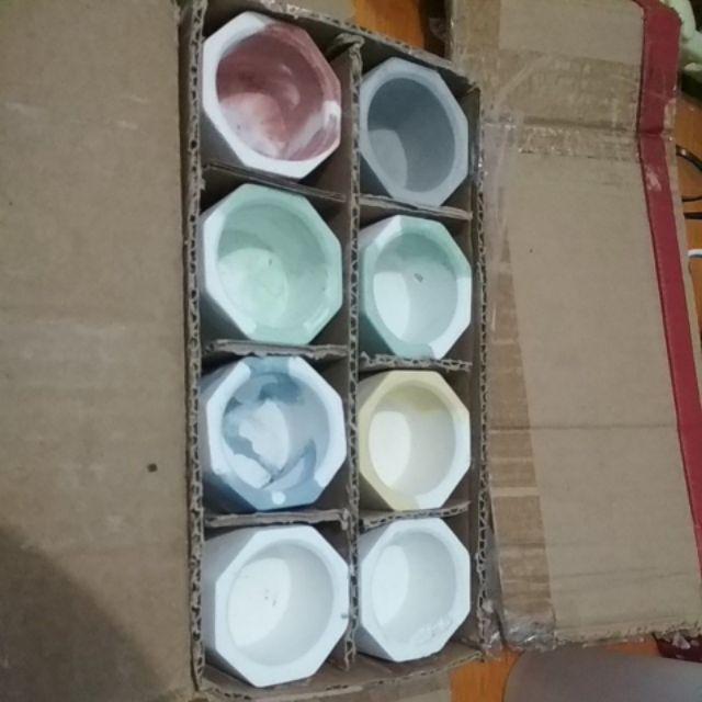 Pot Mini Marble Merah Putih | Pot Sukulen