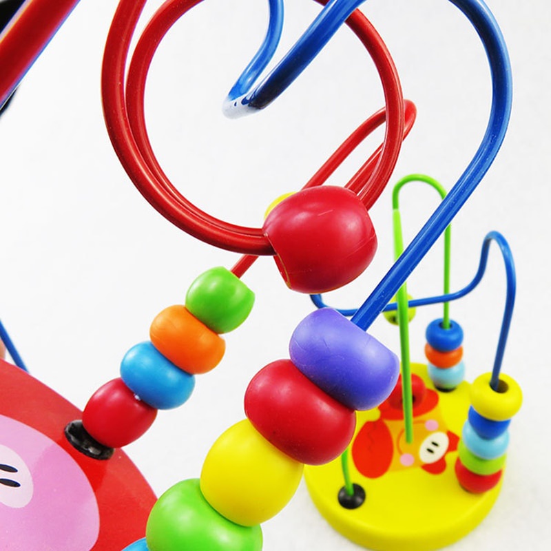 Mini Round Beads Wiregame Matching Game Mainan Balita Wooden Toys Sensory Play Mainan Kayu Mainan Sensorik Anak