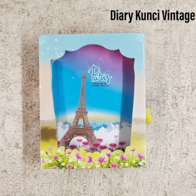 

Buku Dairy / Notebook + Kunci Motif Vintage Kecil