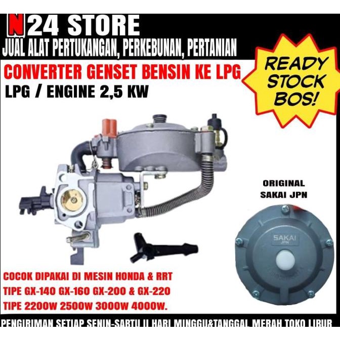 CARBURATOR ASSY LPG / CABURATOR CONVERTER LPG GX160 / KARBURATOR LPG terlaris