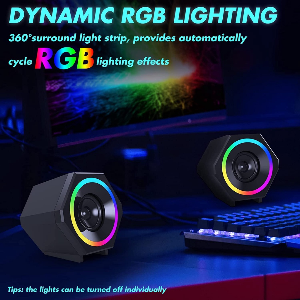 Gaming Speaker Laptop/Komputer L-6060 Dynamic RGB Lightning And Dual Bass