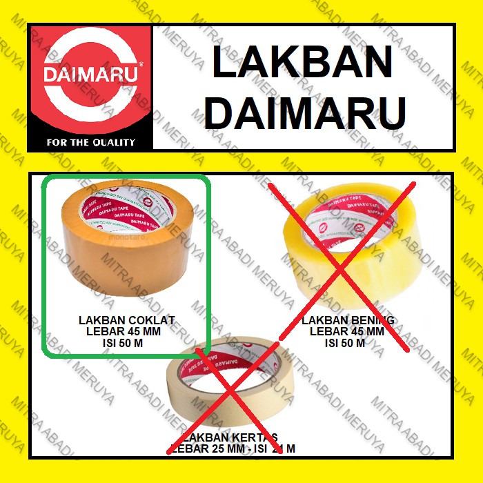 

Lakban Daimaru Lakban Coklat Lebar 45 mm Isi 50 m