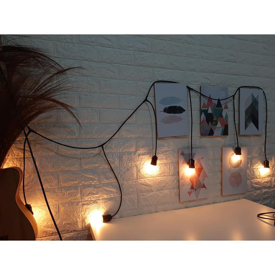 Lampu Gantung Dekorasi Lamaran Pernikahan 3 Meter 7 Fitting + 7 Lampu