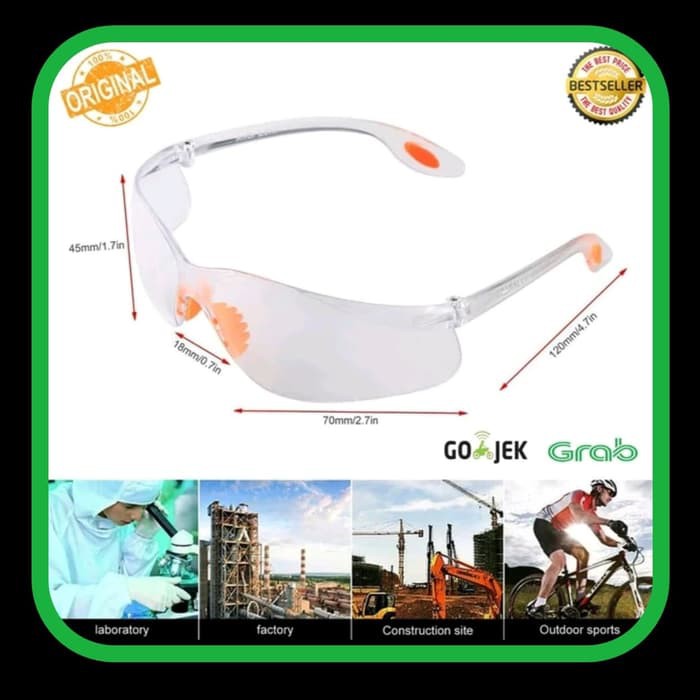 Kacamata Safety Glasses Fashion Bening Clear Tanpa Tali Kacamata Clear