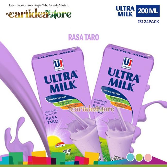 

READY COD Susu Ultra Milk 200 ml (1 Karton) | 5 Varian Rasa - Taro, 200 ml