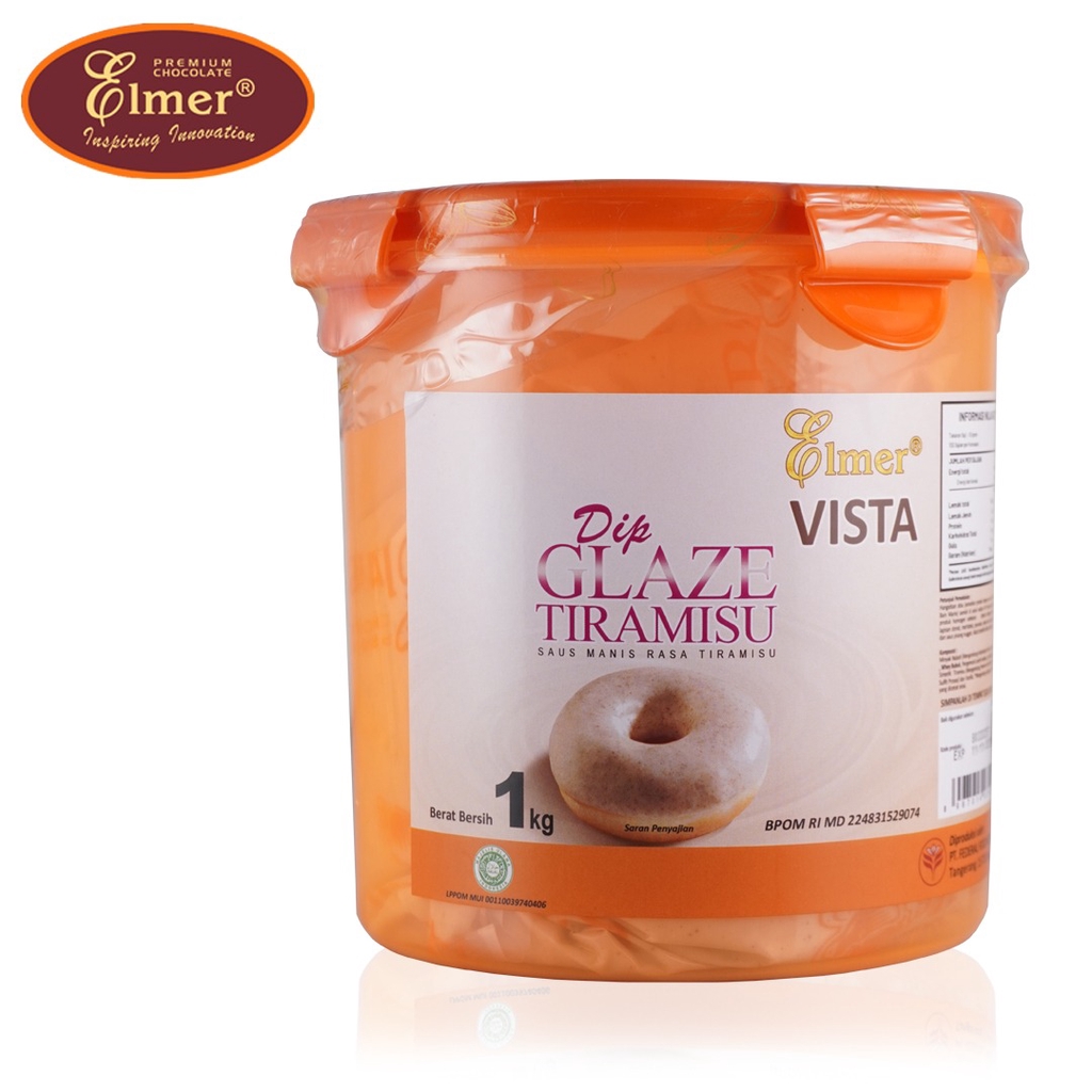 

Elmer Dip Glaze Tiramisu Vista 1 kg Topping Donat JCO Miroku