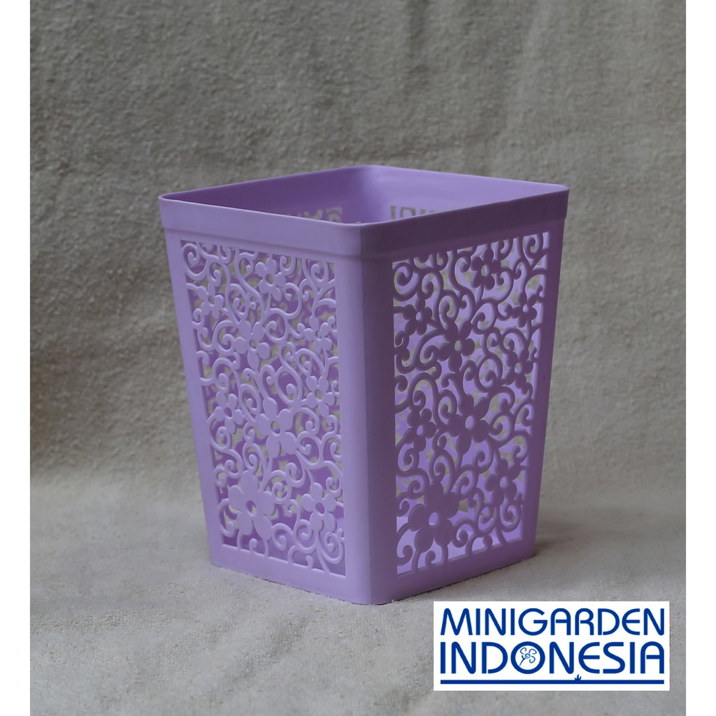 Pot Vas bunga HIAS plastik artificial 14 x 17 cm pot / tempat parcel / suvenir / kado MGI 326