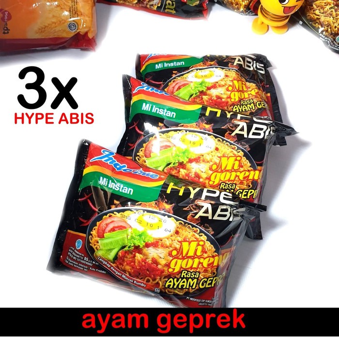 

3 bungkus indomie HYPE ABIS rasa AYAM GEPREK rasa indonesia bingits