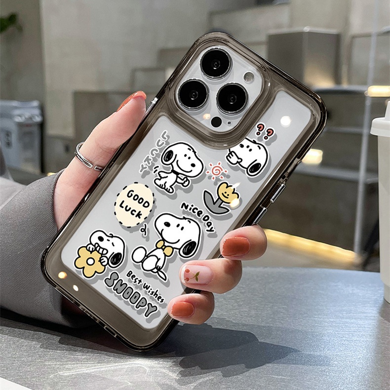 Soft Case Silikon TPU Transparan Motif Anjing Lucu Untuk IPhone 14 13 12 11 Pro XS Max X XR 8 7 6 6S Plus