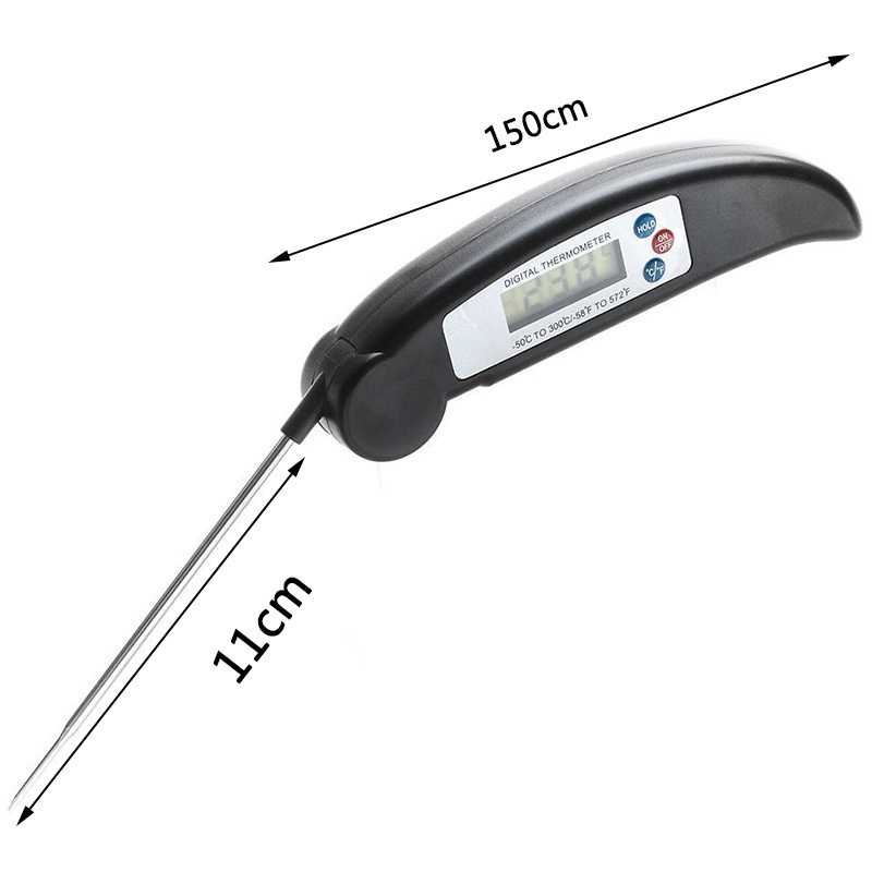 1pc Termometer Makanan Digital Model Lipat Bahan Stainless Steel Ultra Tipis Untuk Bbq