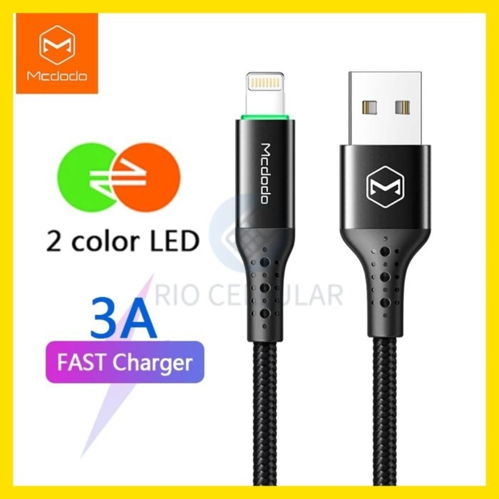 MCDODO Kabel Charger &amp; Data iPhone USB 3A Auto Power Off Lightning iPhone Quick PD