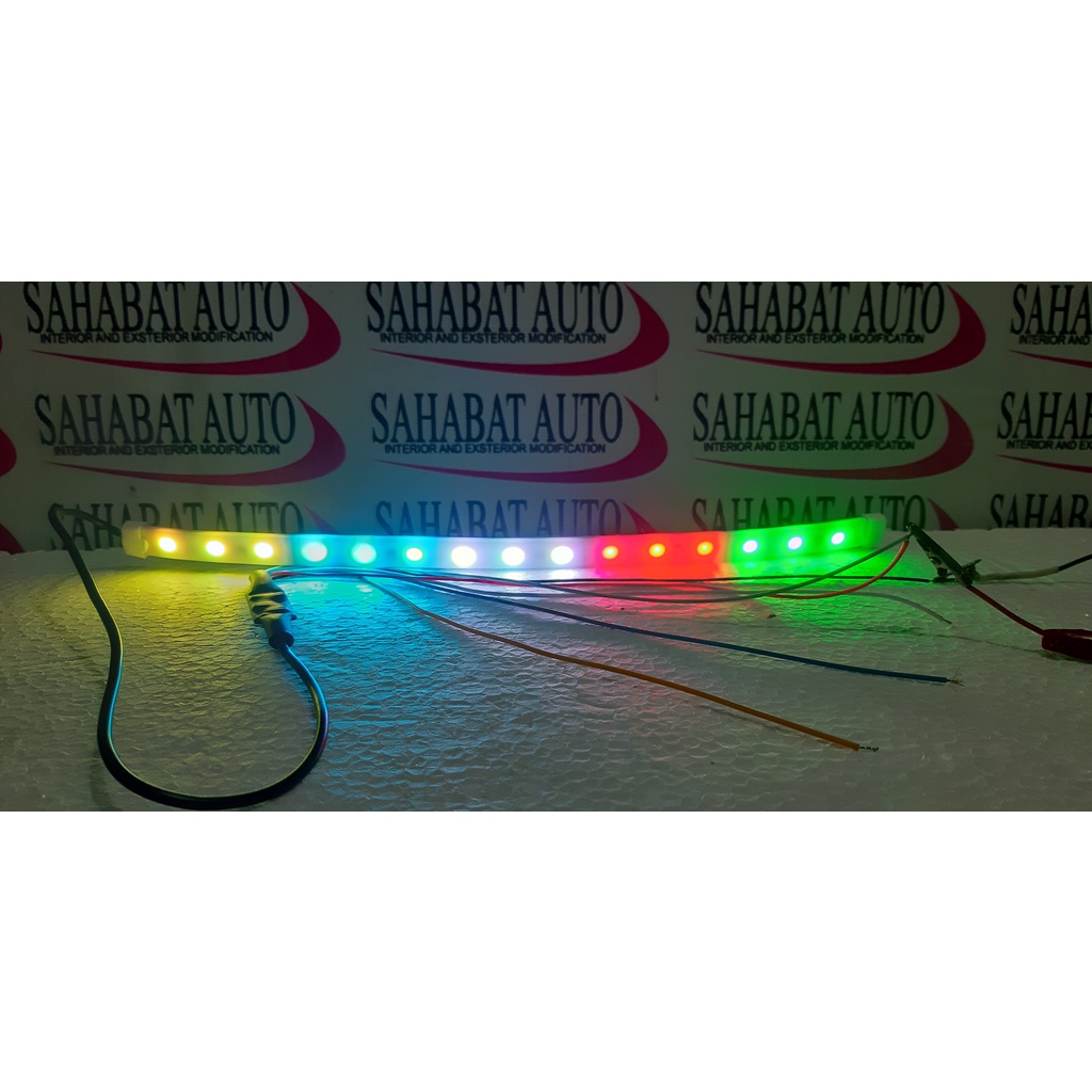 LED Alis Running LED BAGASI RGB MOTOR LAMPU PLAT RGB MOTOR LED RGB MOTOR