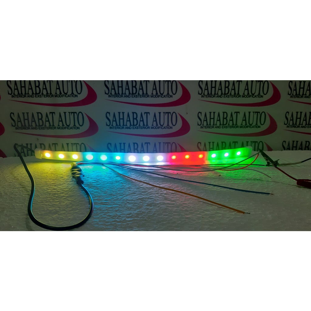 LED Alis Running LED BAGASI RGB MOTOR LAMPU PLAT RGB MOTOR LED RGB MOTOR