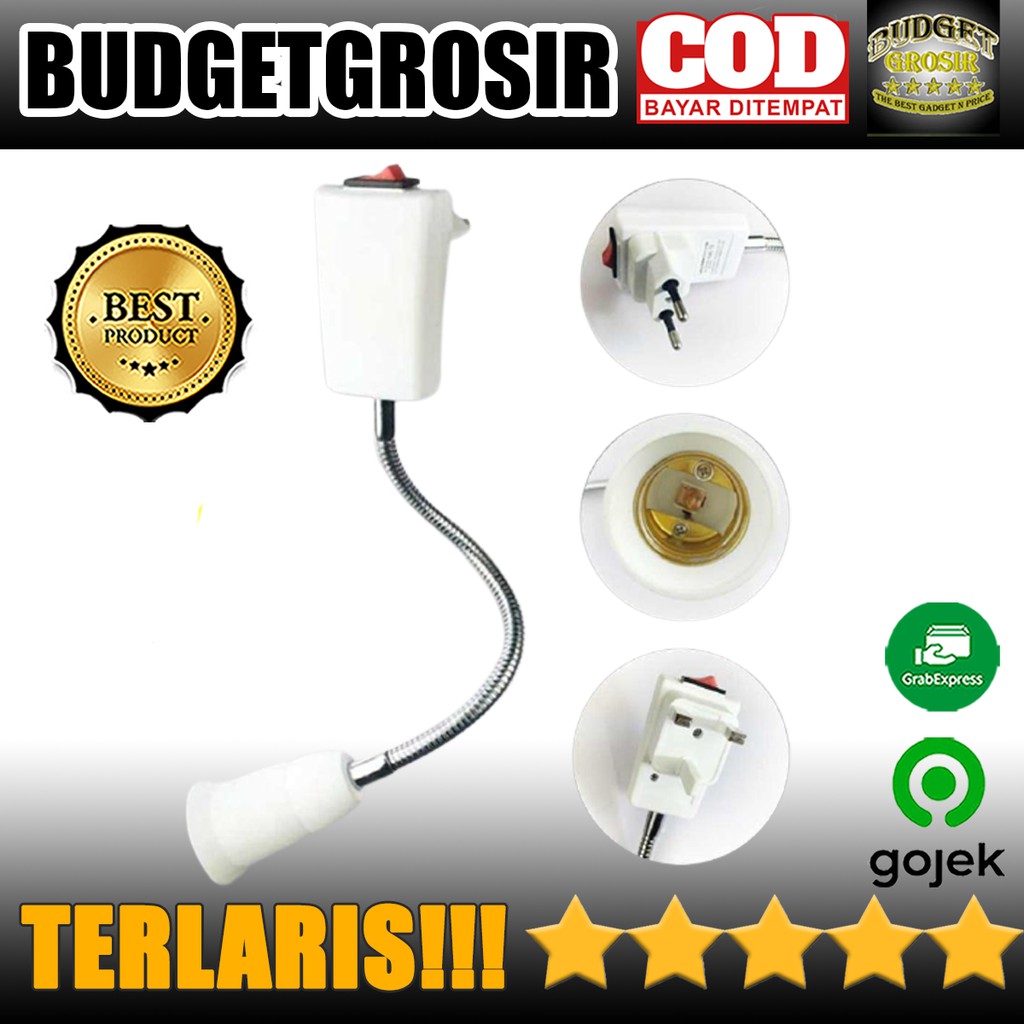 Adapter Ekstensi Bohlam E27 EU Plug 20cm - SN3851--MING&amp;BEN