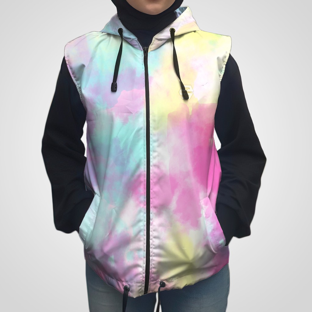 Rompi Printing Parasut Wanita Pria Vest Hoodie Olahraga Running dan Sepeda SV-036 Custom