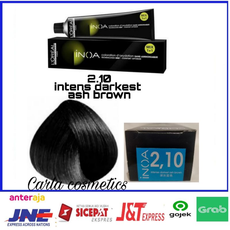 toning rambut loreal inoa 2.10 intens darkest ash brown /cat rambut Loreal inoa / pewarna rambut Lor