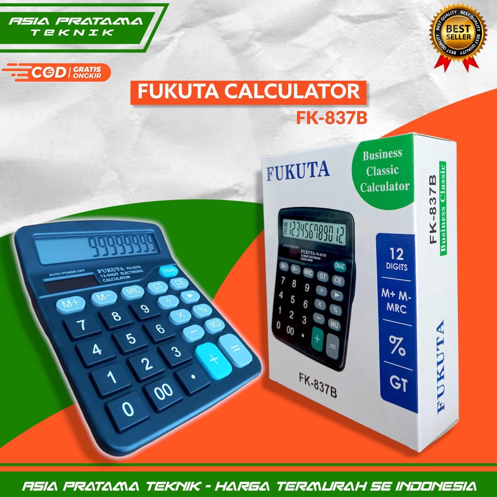 

Kalkulator FK-837B 12 Digit -Kalkulator Check / Kakulator Dagang Besar / Calculator FK-837B MURAH