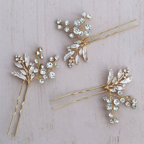 Hairpin Hairpiece Aksesoris Rambut Wedding Gold (Hairp8070)