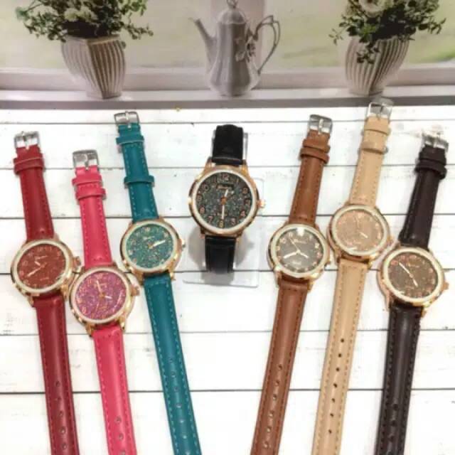 Jam Tangan Geneva Tali Kulit. TERMURAH