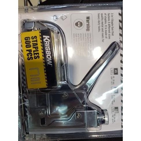 Diskon Krisbow Heavy Duty Staple Gun/ Staples 3In1 Gun Tacker Kualitas Baik
