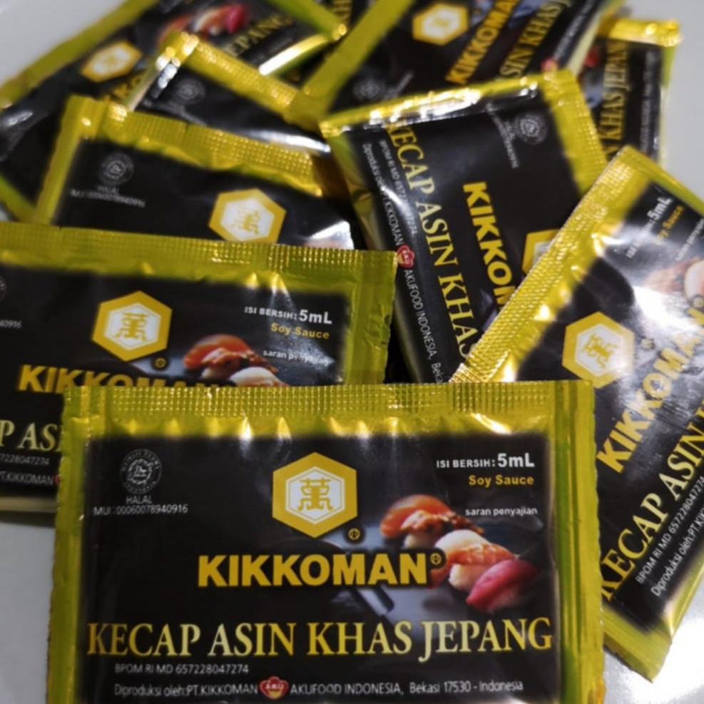 

Kecap Asin Jepang KikkomanJapanese Soy Sauce Sachet 5ml isi 10 Sachet