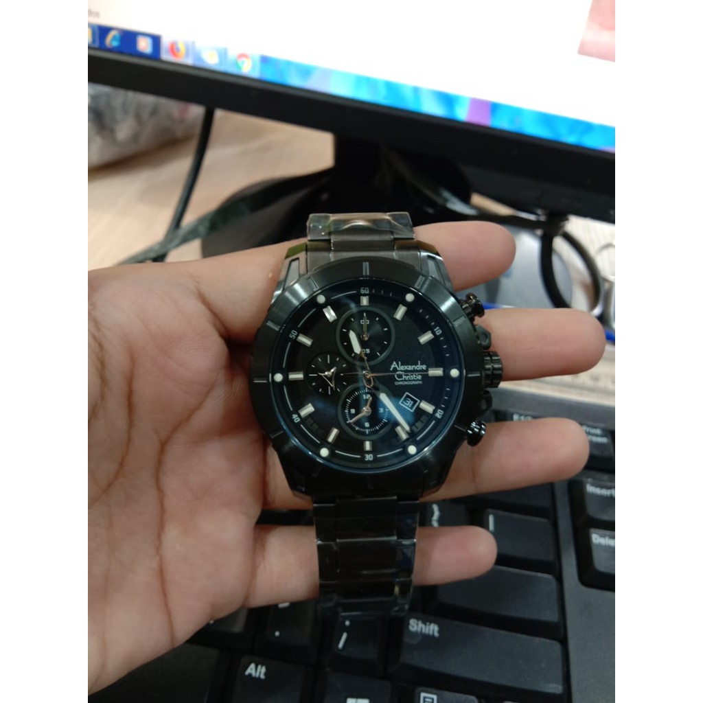 JAM TANGAN PRIA ALEXANDRE CHRISTIE AC 6522 FULL BLACK ORIGINAL GARANSI RESMI 1 TAHUN