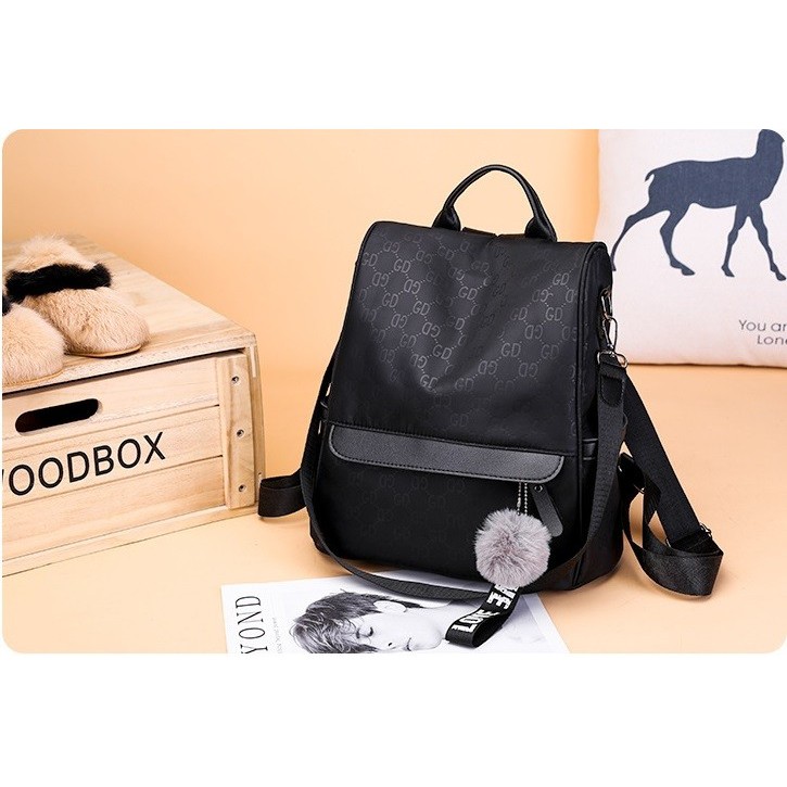 1824 black tas ransel impor motif GD impor