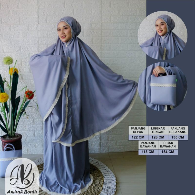 MUKENA JUMBO RAYON POLOS RENDA  MODEL TALI/ KARET