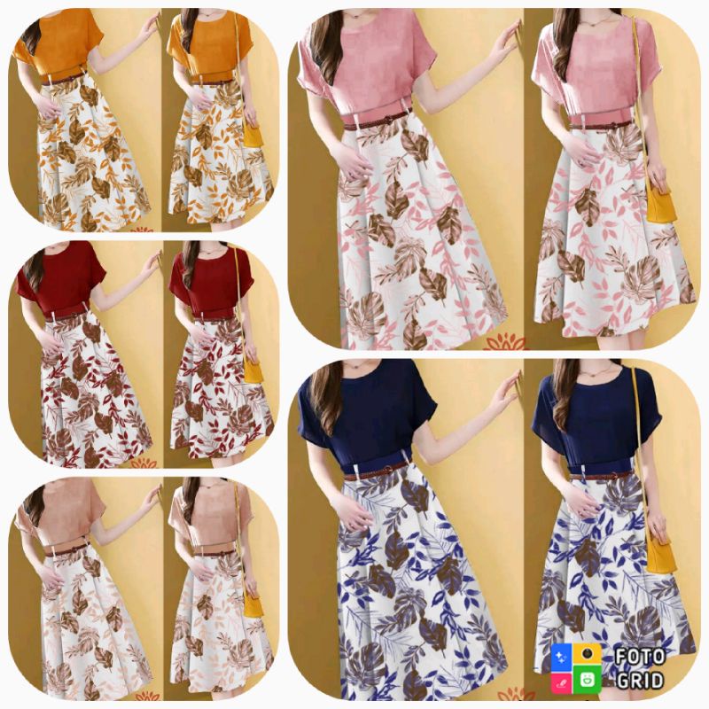 Baju setelan Rok wanita dewasa Es Set NATASYA  Set Rok wanita Import model kekinian terbaru 2021