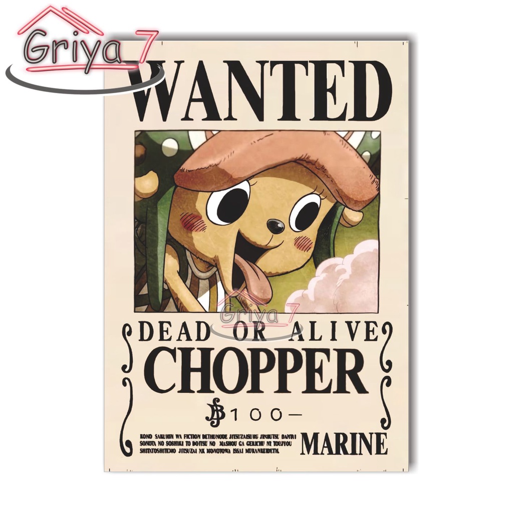 HIASAN DINDING BOUNTY ONE PIECE POSTER KAYU ANIME DEKORASI DINDING CHOPPER COPER CHOPER