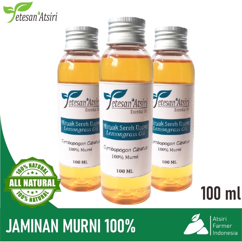 100ml minyak atsiri serai sereh dapur murni 100% lemongrass pure essntial oil 100% aromatherapy