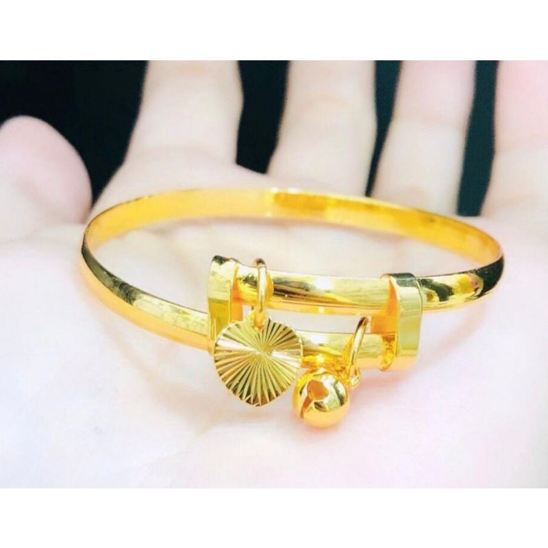 gelang tangan wanita dewasa model polos emas gold