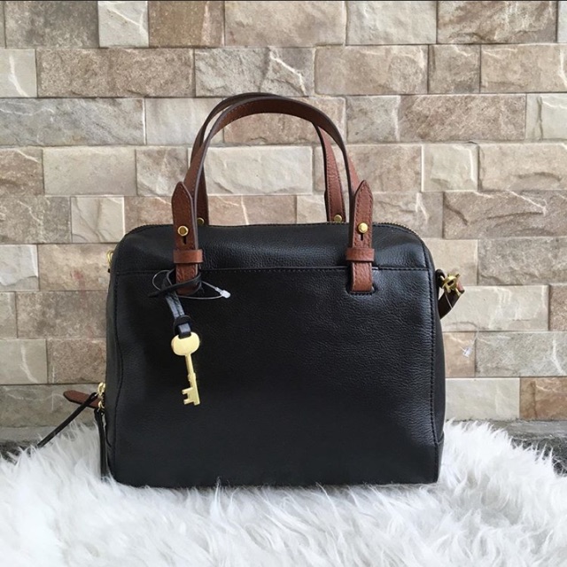 Rachel Satchel Fossil Black