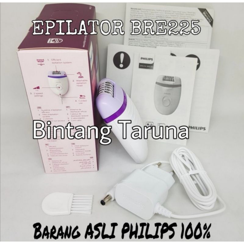 Epilator Philips BRE225 Philips Satinelle Essential compact epilator BRE225 Penghilang bulu kaki