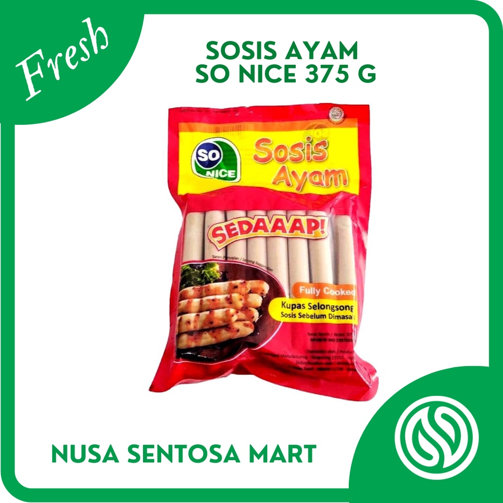 

Frozen Food Sosis Ayam So Nice 375 gr isi 15