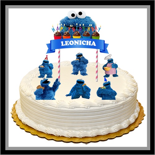 CUSTOM TOPPER CAKE HAPPY BIRTHDAY / ULANG TAHUN monster cookies