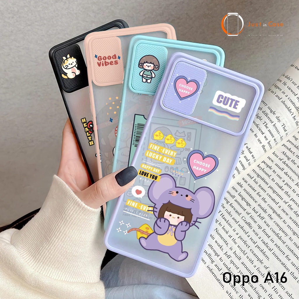 Case Slide (KG3) Softcase Macaron Oppo A16 A15 A15S A74 A95 A53 A54 A5 A9 2020 RENO 6 5 5F 4 4F A5S A12 A7 A1K A71 F5 F7 A83 A31 A37