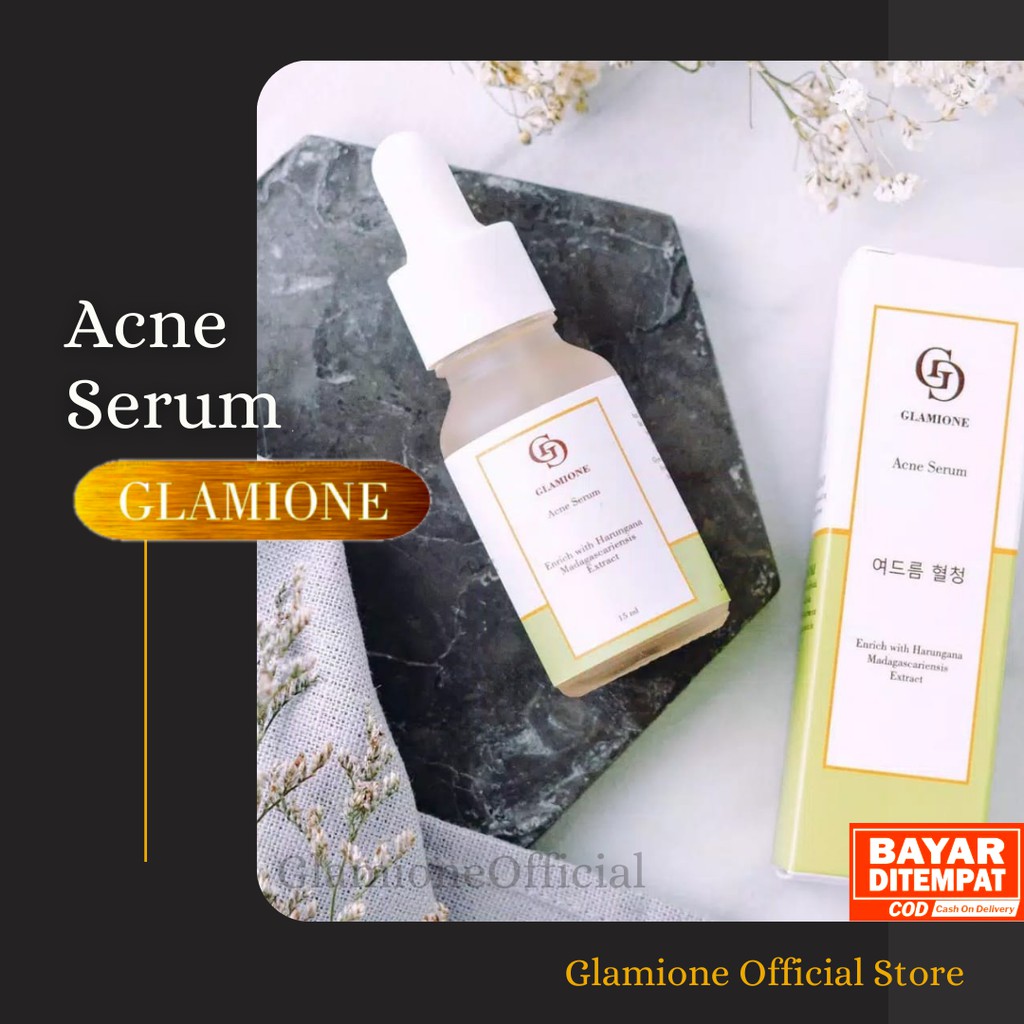 Glamione Brightening Acne Serum Skincare Untuk Memutihkan Wajah Dan Jerawat Terbaik Ampuh BPOM