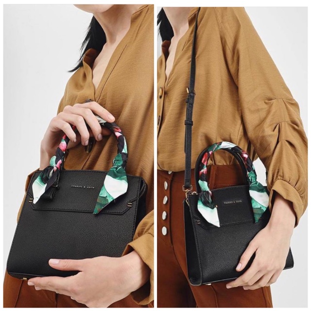 ORIGINAL  Charles&k3ith satin scarf handle bag / tas CK c&k cnk twilly wrapped