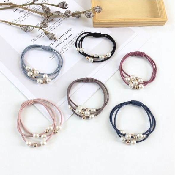 KARET IKAT RAMBUT MUTIARA 1966 WARNA WARNI KARAKTER KOREA JEPIT GULUNG KUCIR MURAH KUNCIRAN CANTIK-4