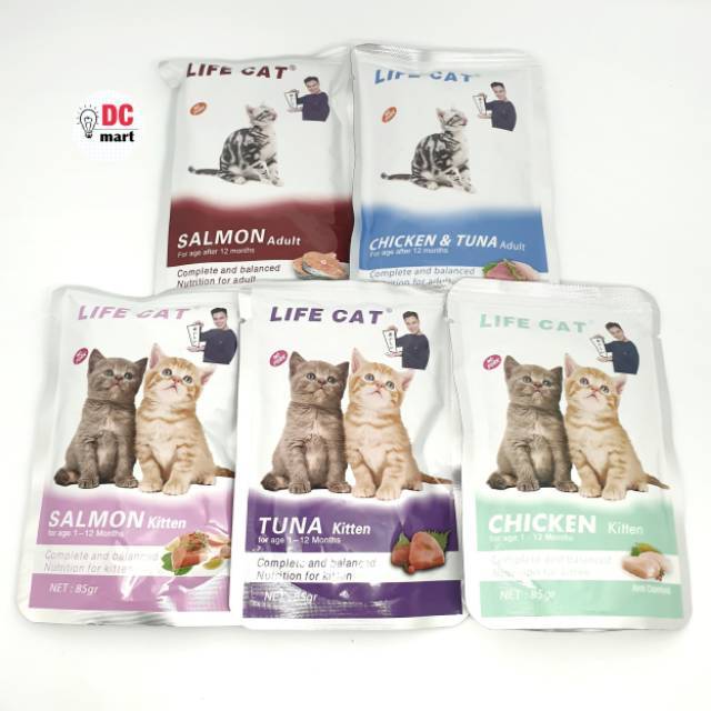 Image of LIFE CAT Pouch 85gr Wet Cat Food / Makanan Kucing Basah 85Gr #0